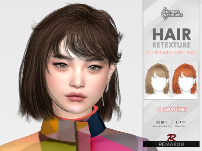 Sims 4 TO0410 Hair Retexture by remaron at TSR