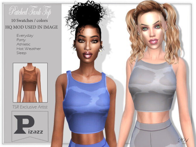 Sims 4 Patched Tank Top by pizazz at TSR