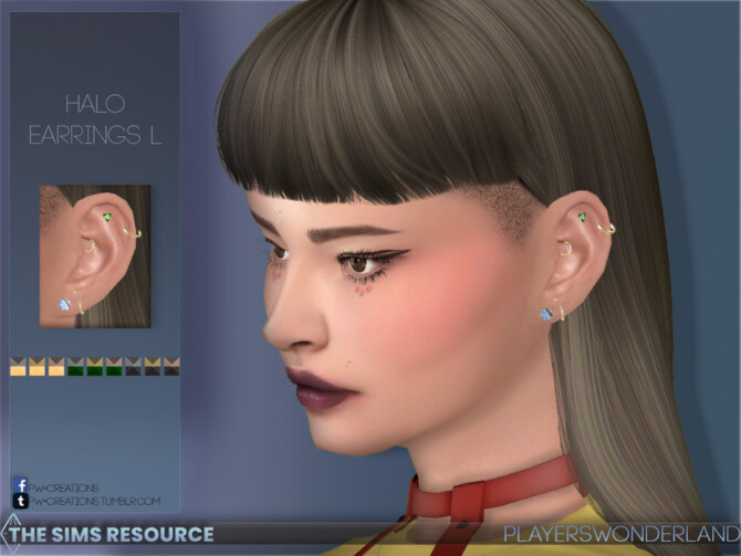 Sims 4 Halo Earrings L by PlayersWonderland at TSR