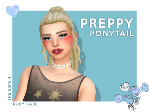Sims 4 Preppy Ponytail Hair at Gorgeous Sims