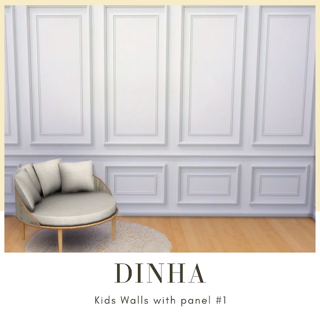 Sims 4 Kids Wall with panel #1 at Dinha Gamer