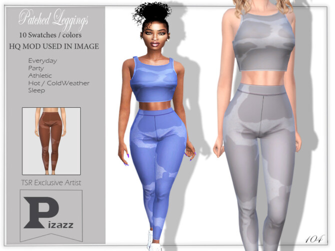 Sims 4 Patched Leggings by pizazz at TSR