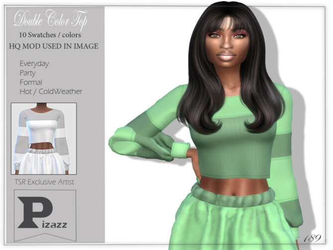 Sims 4 Double Color Top by pizazz at TSR