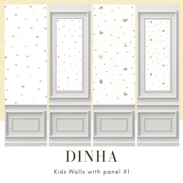 Sims 4 Kids Wall with panel #1 at Dinha Gamer