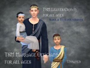 Marriage Officiant Toga & Leaves Crown for All Ages at Medieval Sim Tailor