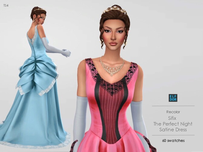 Sims 4 Sifix The Perfect Night Satine Dress at Elfdor Sims