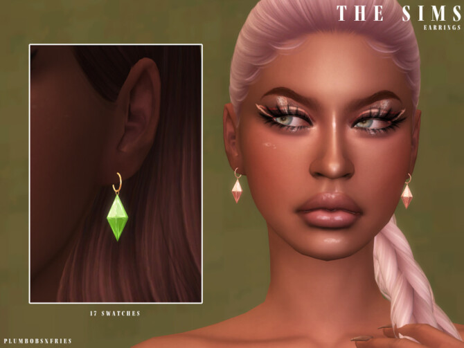 Sims 4 THE SIMS earrings by  Plumbobs n Fries at TSR