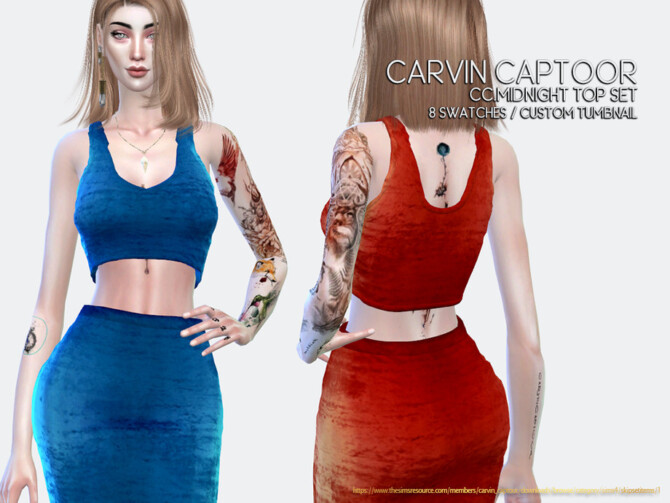 Sims 4 MIDNIGHT TOP SET  by carvin captoor at TSR