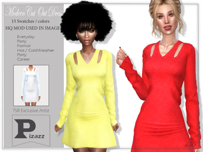 Sims 4 Modern Cut Out Dress by pizazz at TSR