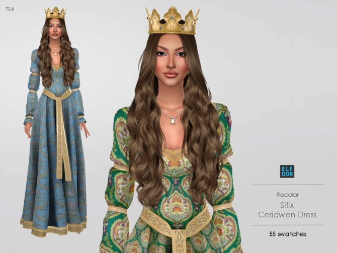 Sims 4 Sifix Ceridwen Dress RC at Elfdor Sims