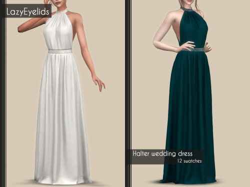 Sims 4 Halter wedding dress at LazyEyelids