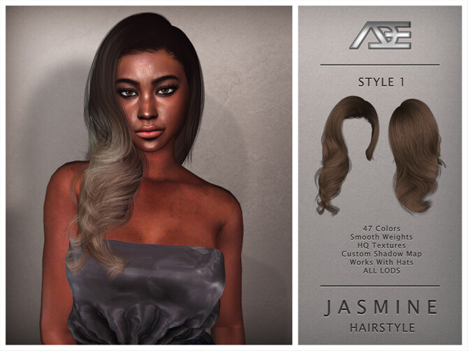 Sims 4 Jasmine / Style 1 (Hairstyle) by Ade Darma at TSR