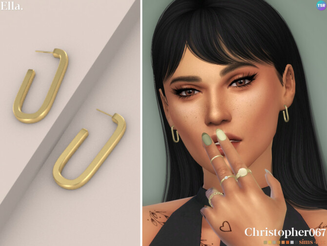 Sims 4 Ella Earrings by christopher067 at TSR