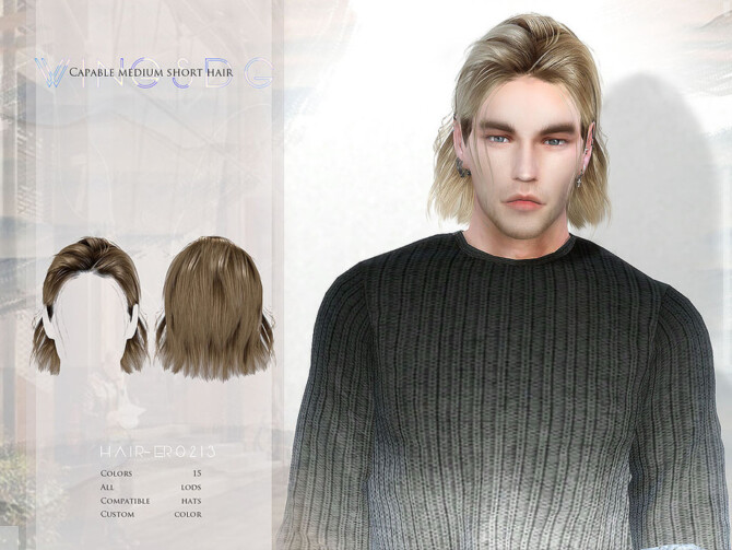 Sims 4 Capable medium short hair by wingssims at TSR