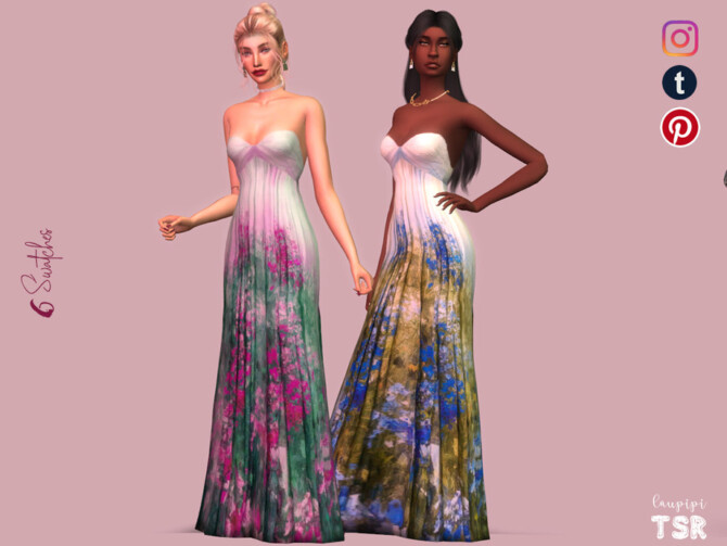 Sims 4 Embellished Dress   MDR22 by laupipi at TSR