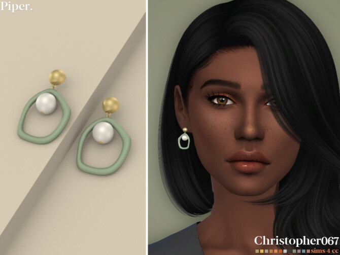 Sims 4 Piper Earrings by christopher067 at TSR