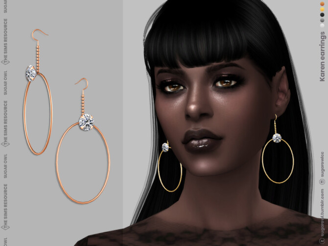 Sims 4 Karen earrings by sugar owl at TSR