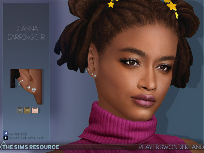 Sims 4 Dianna Earrings R by PlayersWonderland at TSR