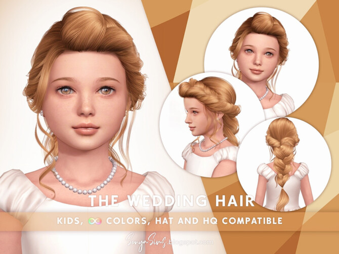 Sims 4 The Wedding Hair KIDS by SonyaSimsCC at TSR