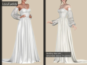Wediing dress with detachable sleeves at LazyEyelids