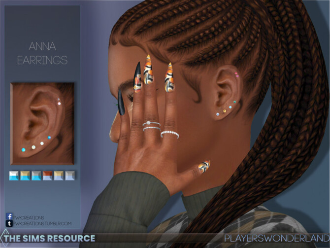 Sims 4 Anna Earrings L by PlayersWonderland at TSR