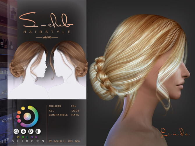 Sims 4 Braid bun hairstyle by S Club at TSR