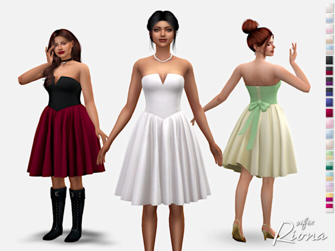 Sims 4 Riona Dress by Sifix at TSR