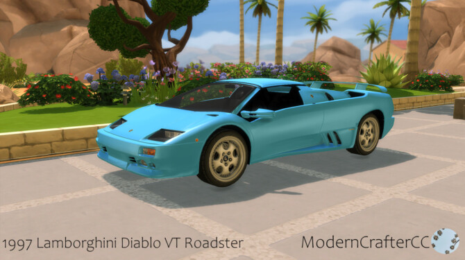 Sims 4 1997 Lamborghini Diablo VT Roadster at Modern Crafter CC