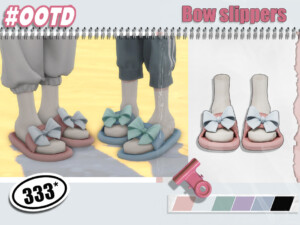 333-Bow slippers by asan333 at TSR