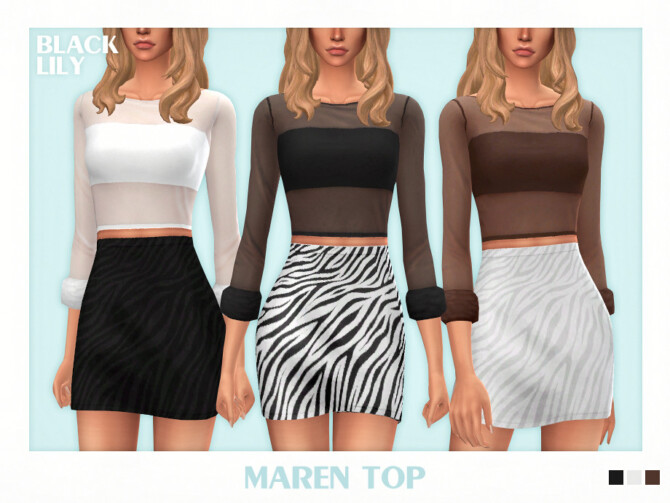 Sims 4 Maren Top by Black Lily at TSR