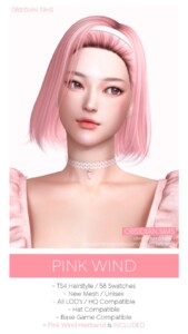 Pink Wind Hairstyle At Obsidian Sims