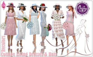 Cottage Living Wedding Dresses & Hats at Annett’s Sims 4 Welt
