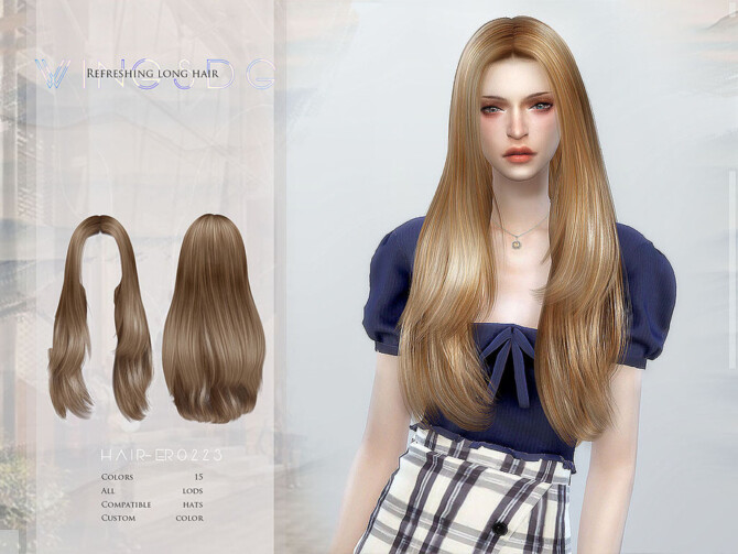 Sims 4 ER0223 Refreshing long hair by wingssims at TSR