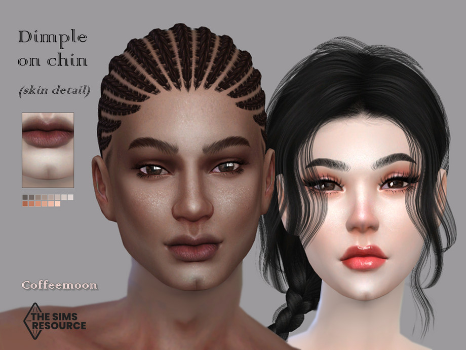 Dimple on chin (Skin detail) by coffeemoon at TSR " Sims 4 Updates.