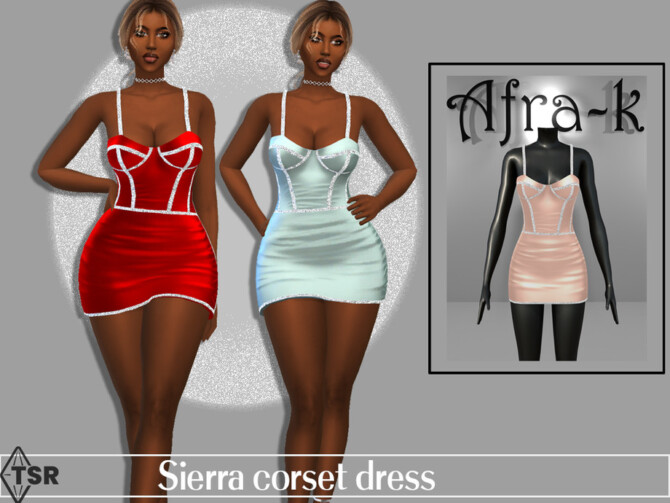 Sims 4 Sierra corset dress by akaysims at TSR