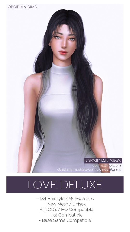 Sims 4 LOVE DELUXE HAIRSTYLE at Obsidian Sims