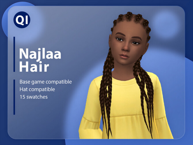 Sims 4 Najlaa Hair by qicc at TSR