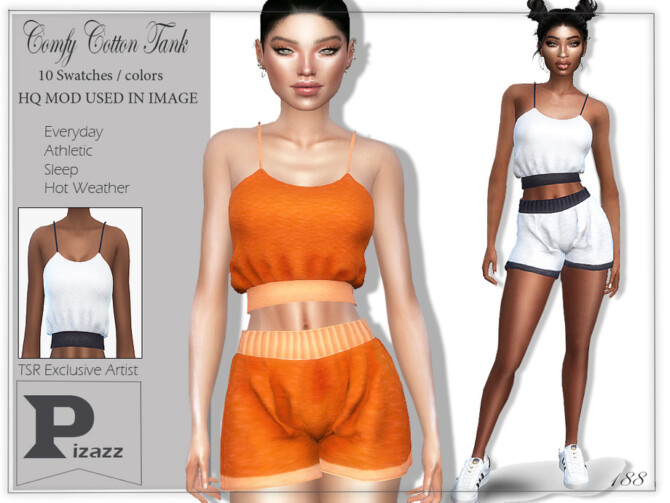 Sims 4 Comfy Cotton Tank by pizazz at TSR
