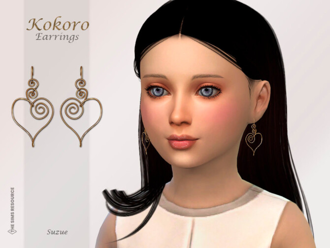 Sims 4 Kokoro Earrings Child by Suzue at TSR