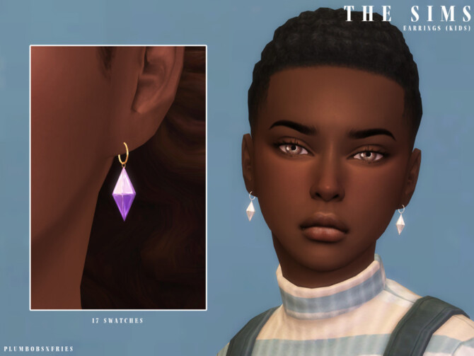 Sims 4 THE SIMS earrings (kids) by Plumbobs n Fries at TSR