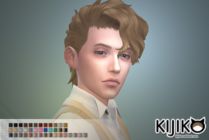Sims 4 Short Hair with Wavy Long Bangs at Kijiko
