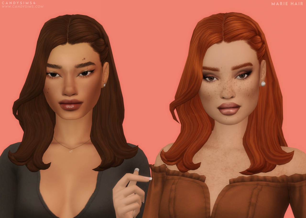 MARIE HAIR at Candy Sims 4 » Sims 4 Updates