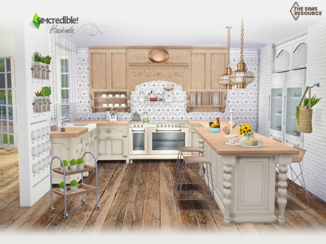 Sims 4 Hacienda Kitchen by SIMcredible! at TSR