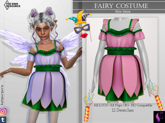 Sims 4 Fairy Costume by KaTPurpura at TSR