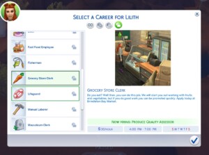 Grocery Store Clerk (Part-Time) Career by BosseladyTV at Mod The Sims 4