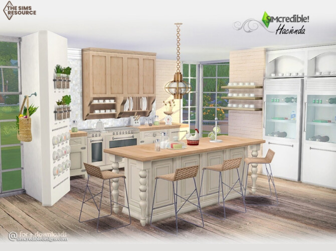 Sims 4 Hacienda Kitchen by SIMcredible! at TSR