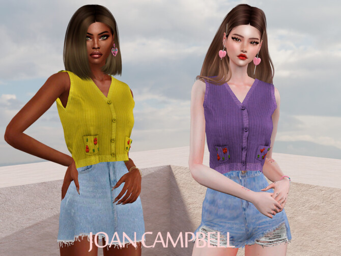 Sims 4 Britney Cardigan by Joan Campbell Beauty at TSR