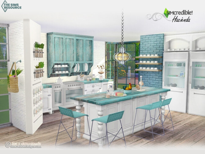 Sims 4 Hacienda Kitchen by SIMcredible! at TSR