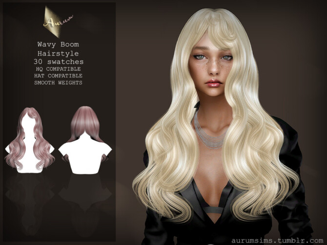 Sims 4 Wavy Boom   Female Hairstyle 012 by AurumMusik at TSR