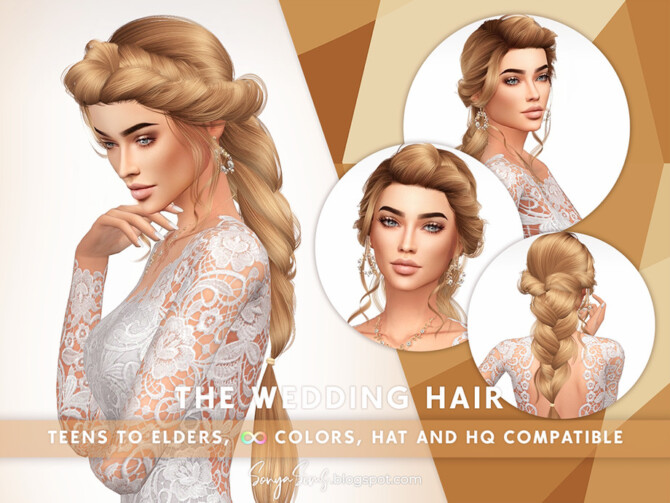Sims 4 The Wedding Hair by SonyaSimsCC at TSR